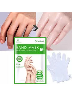 Маска перчатки для рук косметические увлажняющие, алое Putimi, 2 пары