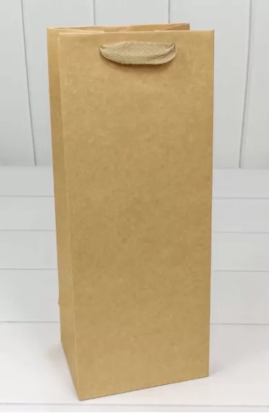 Пакет подарочный "Крафт" 14*35*11см для бутылки [CLONE]