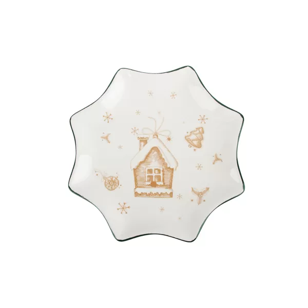 MILLIMI Пряничный домик Блюдо в форме звезды 25,5х2см, керамика