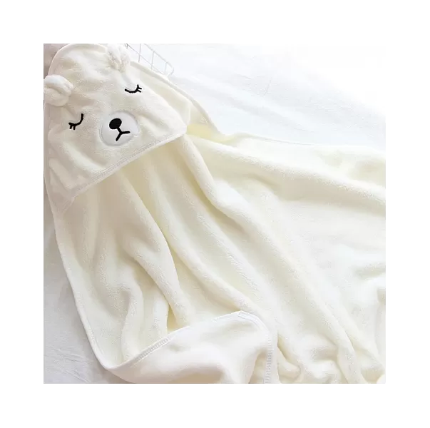 Детское полотенце с капюшоном белое 80х80 см